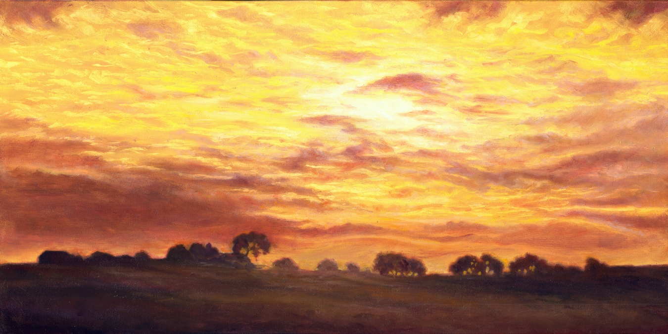 Sundown, Oil, 12 x 24