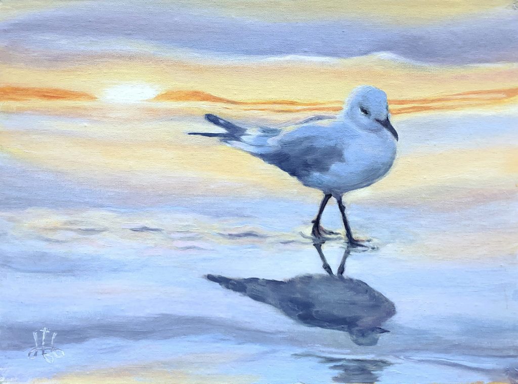Diane Bay- Beachcomber, Oil 12x9