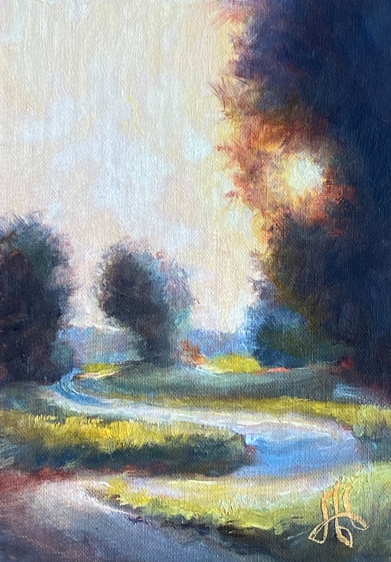 Diane Bay - Morning Sun, Oil 5x7