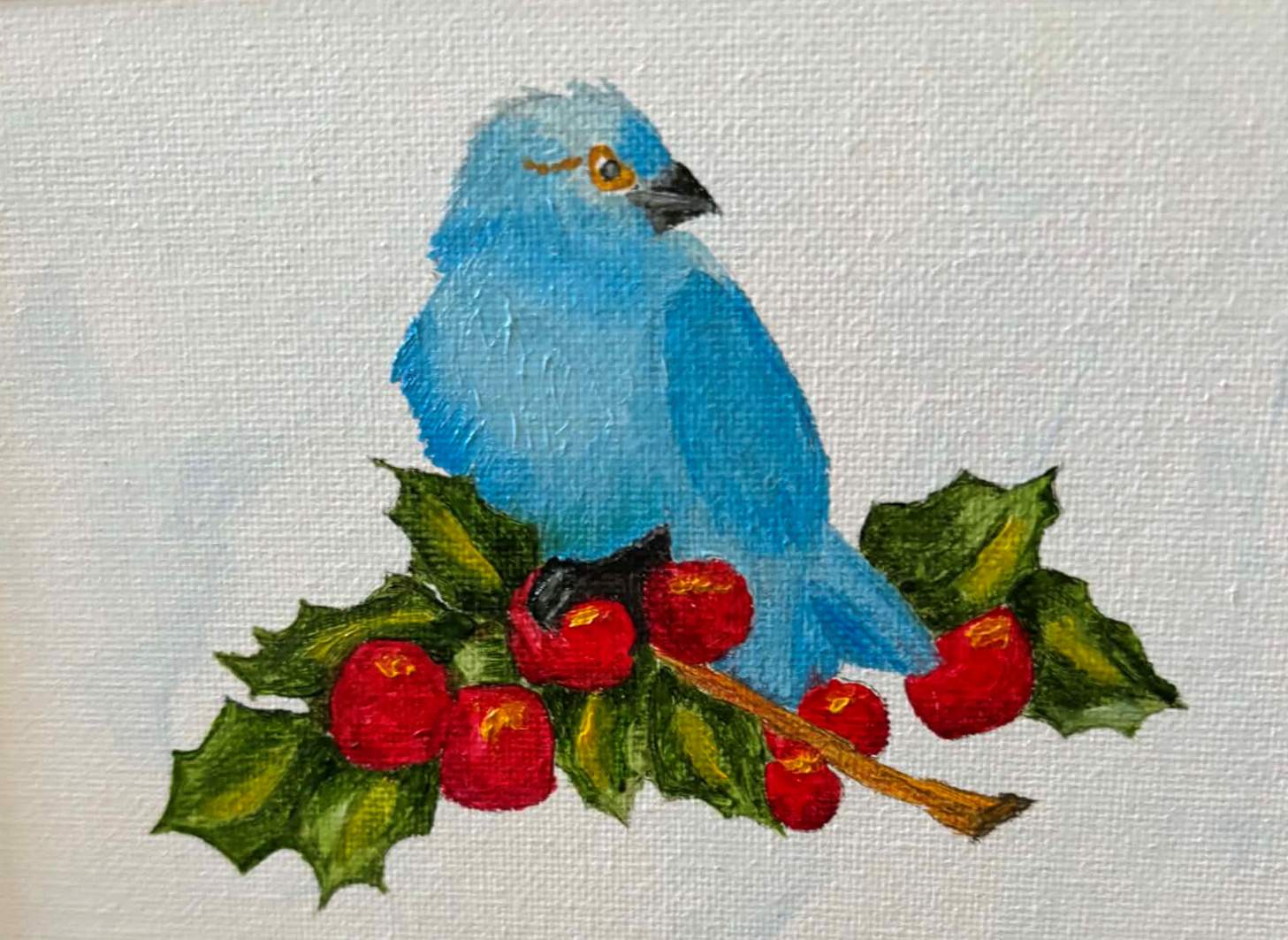 PamelaCrouch-Blue Bird on Holly