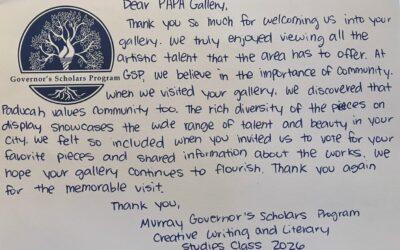 Thank you from the artists of the PAPA Gallery